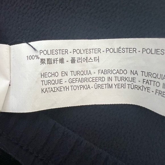Zara Navy Ankle Pants Size S Drawstring Waist Pockets - Picture 5 of 7